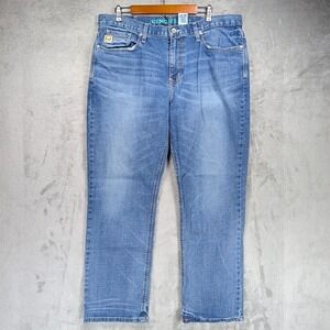 Cinch Grant Mens Light Wash Relaxed Straight Leg Jeans 38x32 MB30437001